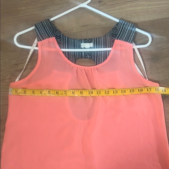 EM Asymmetrical Orange Tank Top with Flowy Design - Picture 7 of 9